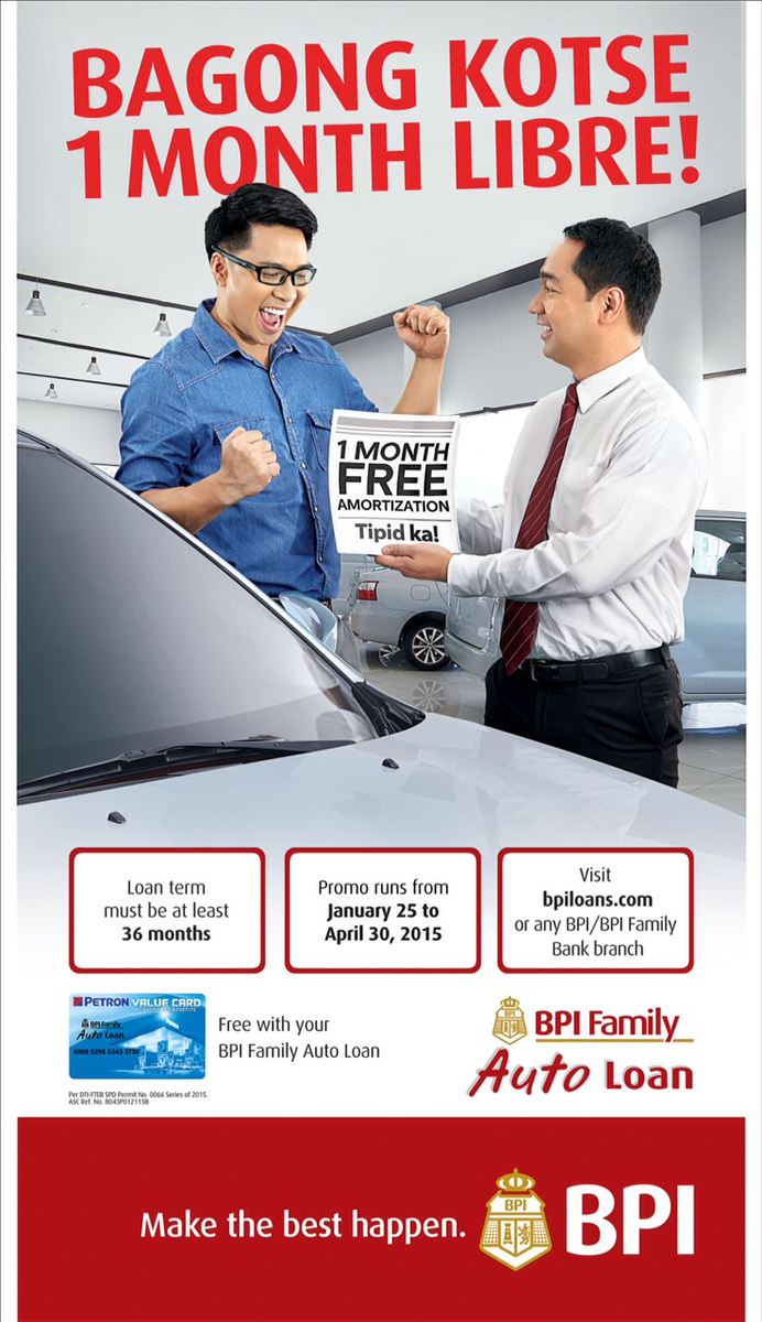 BPI Family Auto Loan announces “Bagong Kotse, 1-Month Libre” promo