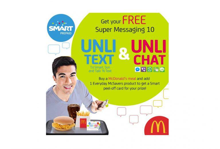 Order any McDonald’s Value Meal plus fries or sundae and get a free Smart Super Messaging 10 coupon
