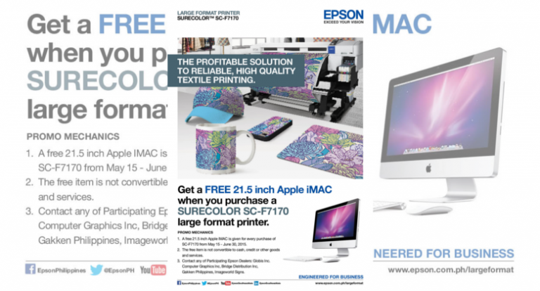 Buy an Epson textile printer, get a free Apple iMac