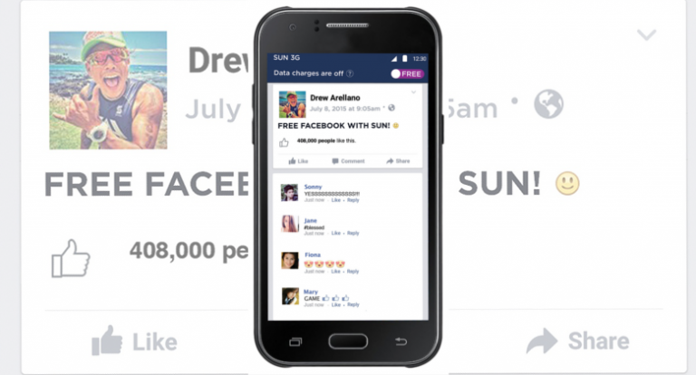 Five ways to access Facebook with Sun Cellular