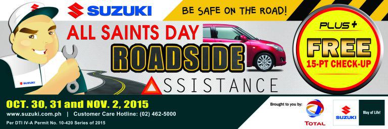 Suzuki offers free 15-Point Check-up for all vehicle brands as part of All Saints Day roadside assistance