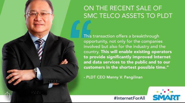 PLDT – Globe to Acquire Telecommunications Business of San Miguel