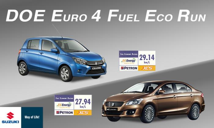 Suzuki Celerio and Ciaz get top honors at DOE-Petron Fuel Economy Run