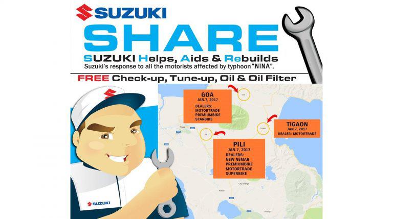 Suzuki offers free service for motorists in Bicol affected by typhoon Nina
