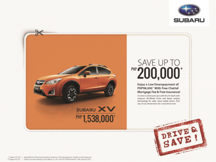 Subaru XV “Drive and Save” promo