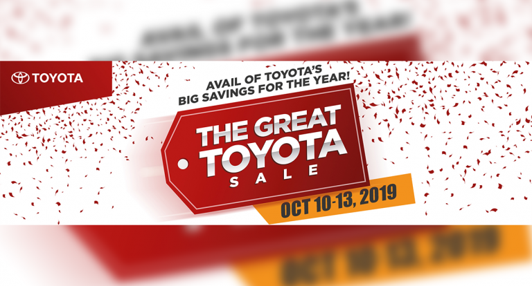 The Great Toyota Sale runs only from Oct 10-13