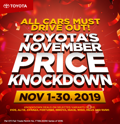 Drive your dream car with Toyota’s November Price Knockdown promo