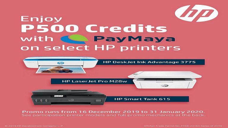 Buy an HP printer and get Paymaya credits