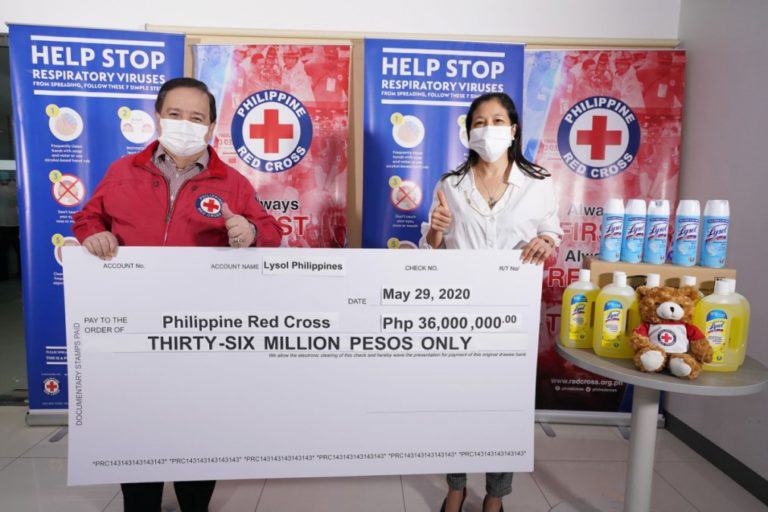 Lysol gives PHP 36-M to help Philippine Red Cross battle COVID-19