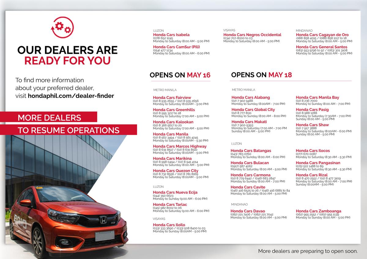 Honda Resumes Dealership Operations Nationwide Gadgets Magazine