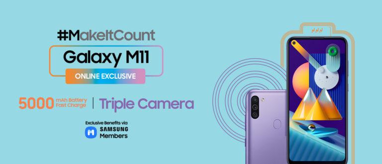 The new SAMSUNG Galaxy M11 is now available online