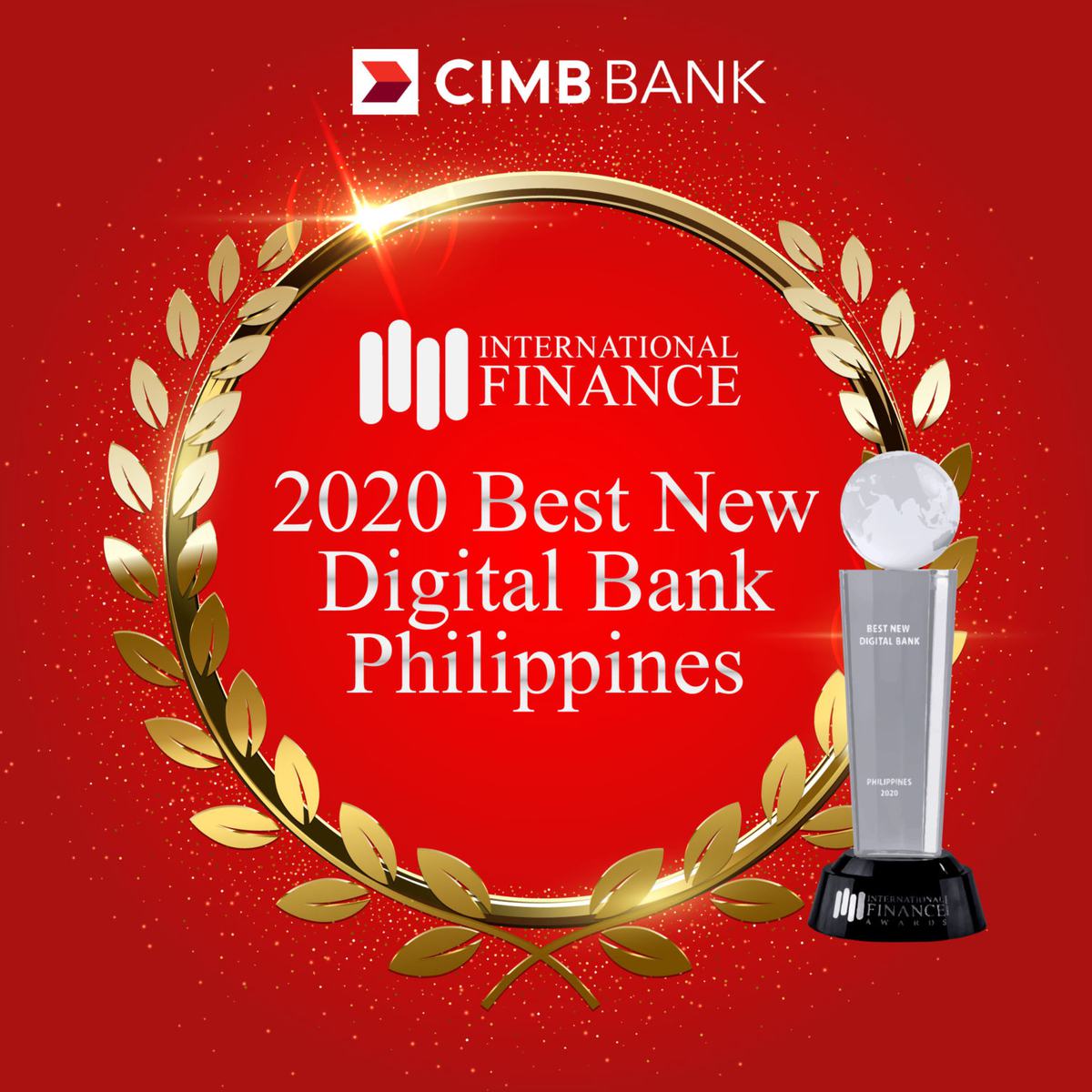 CIMB Bank PH receives 10th award as 2020 Best New Digital Bank Philippines