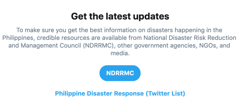 Twitter supports PH disaster preparedness with dedicated search prompt