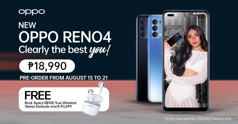 The newest OPPO Reno4 now available for pre-order until August 21