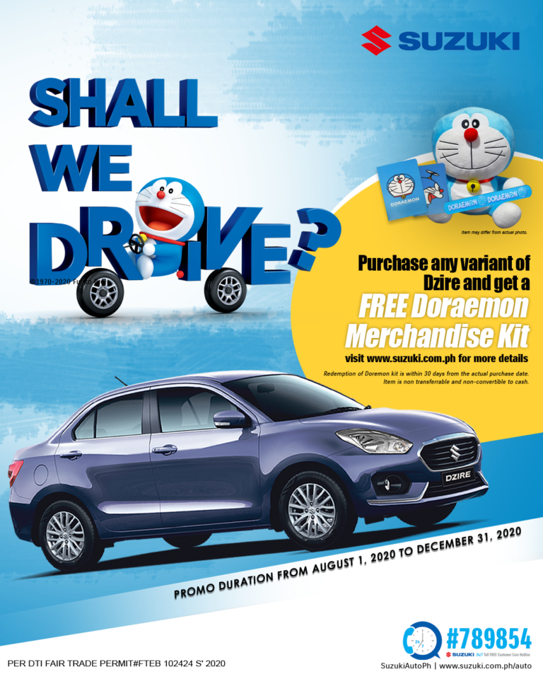 A Doraemon surprise plus more exciting deals and promo with Suzuki Philippines