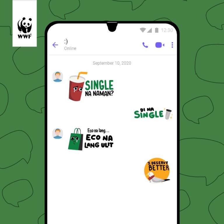 Get the #AyokoNgPlastic sticker pack and join the WWF-PH Viber community