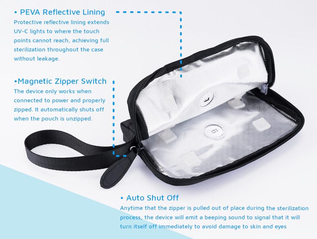 The MiLi PhonePure is a portable UVC sterilizing pouch