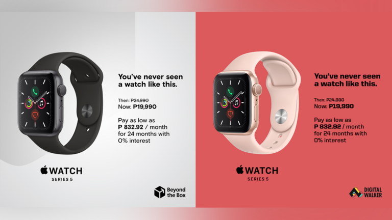 Get a P5k discount on the Apple Watch Series 5 at Beyond the Box and Digital Walker