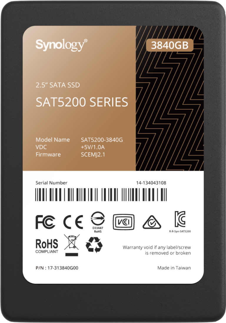 Synology adds 3.84TB SAT5200 to SSD lineup