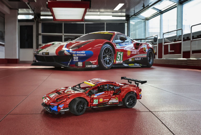 The LEGO Technic Ferrari 488 GTE “AF Corse #51” embodies the adrenaline-fueled world of endurance racing