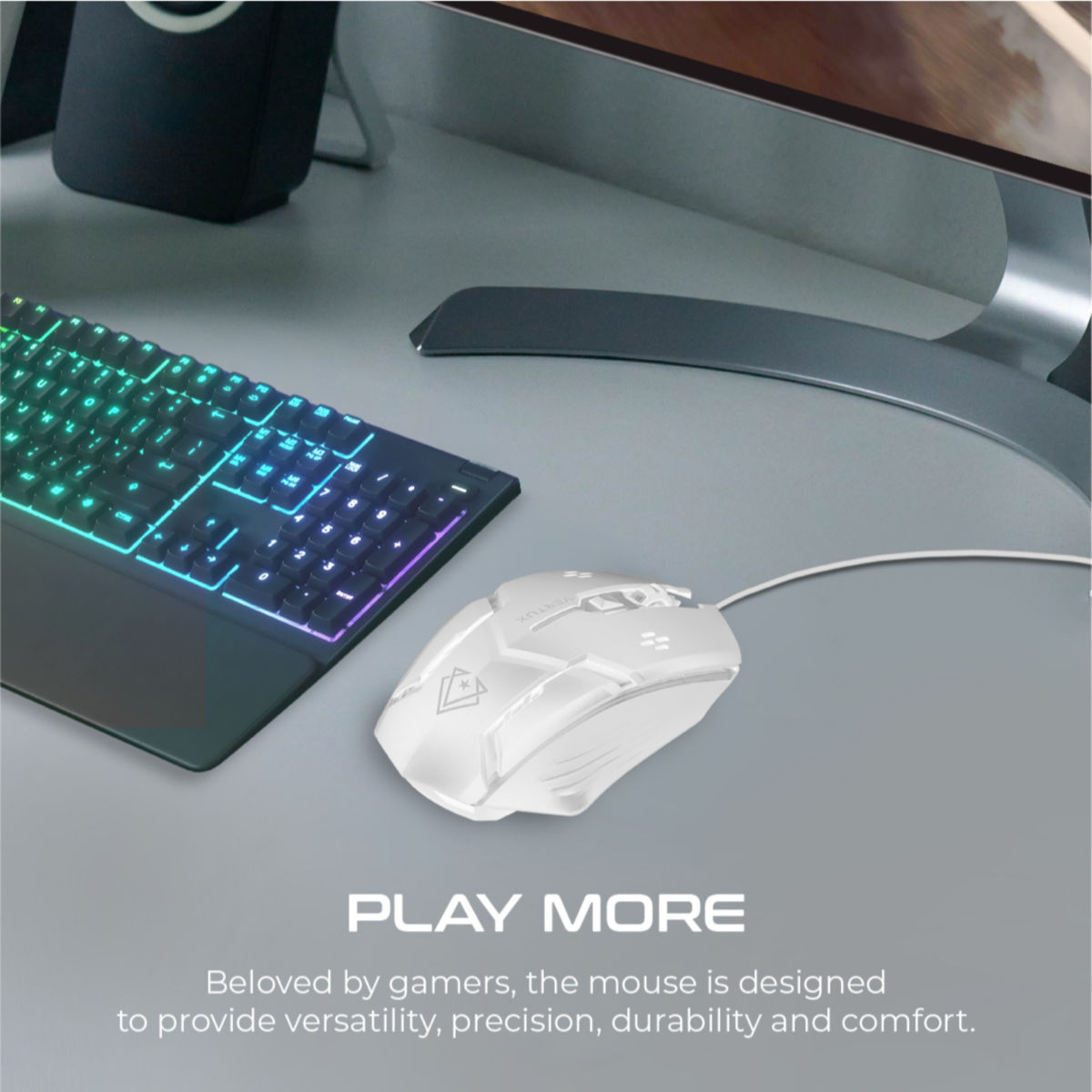 Vertux Cobalt High Accuracy Lag-Free Wired Gaming Mouse/ GREY