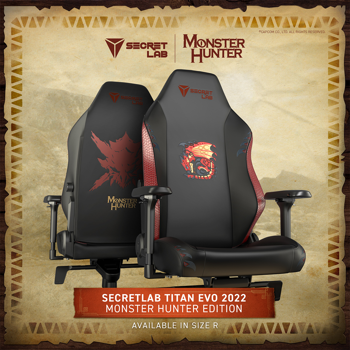 Complete your Rathalos set with the Secretlab Monster Hunter Edition chair, designed in collaboration with gaming pioneer Capcom