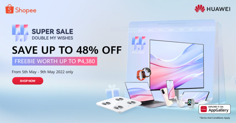 Get 10% off vouchers at the Huawei Shopee sale this May!￼