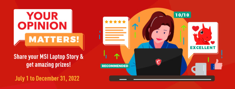 Your opinion matters! Join the MSI review campaign for vouchers and prizes