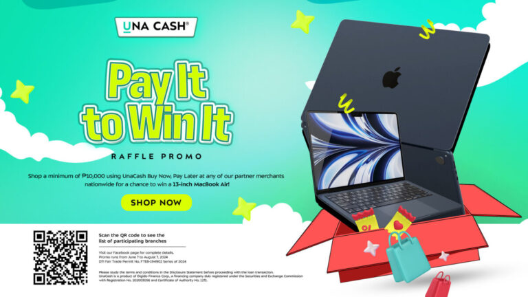 Upgrade, shop, and win an Apple MacBook Air with UnaCash promo