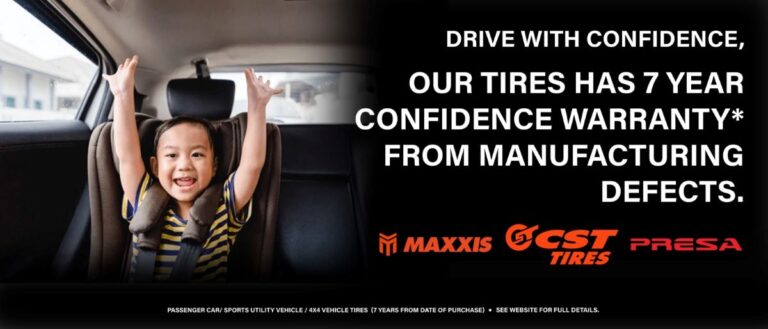 Maxxis, CST, and Presa Tires commit to quality and reliability with a 7-year confidence warranty