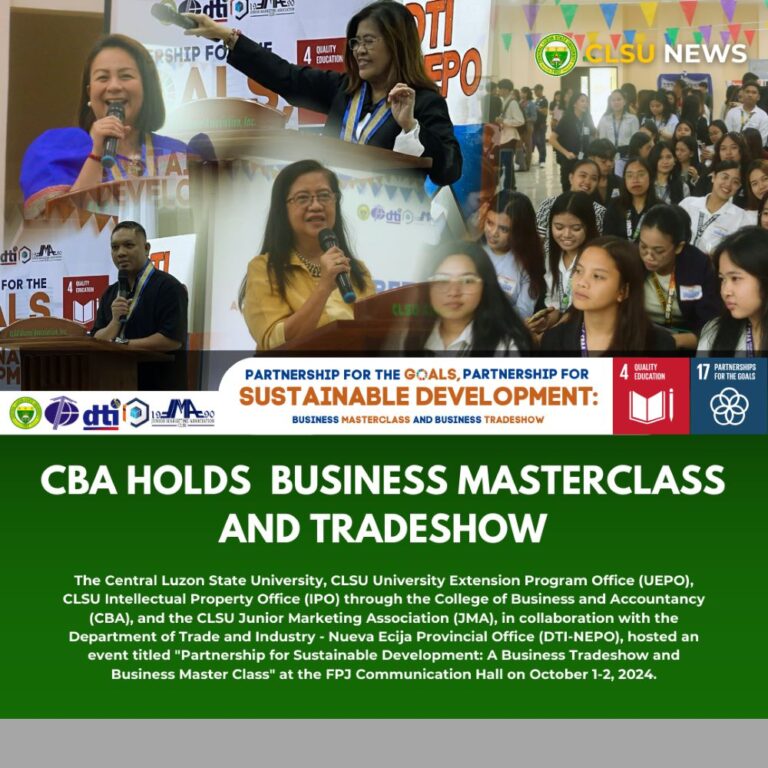 CLSU holds successful business masterclass and tradeshow for MSMEs and future business leaders