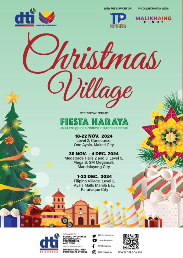 Celebrate the holiday spirit and Filipino creativity at the DTI Christmas Village Fairs