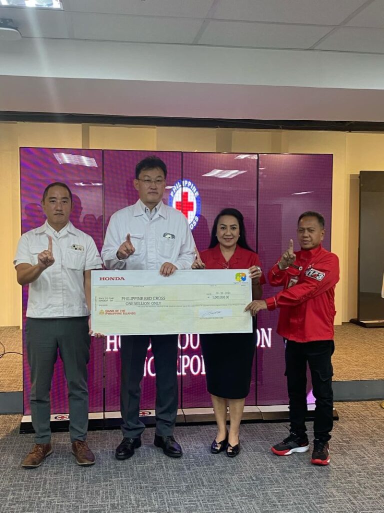 Honda Foundation donates P1-M to aid Typhoon Kristine victims