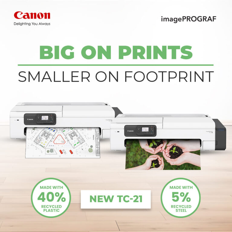 Canon introduces imagePROGRAF TC-21, a desktop large-format printer