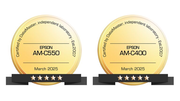 Epson WorkForce Enterprise business inkjet printers achieve 5-star ratings from DataMaster Lab