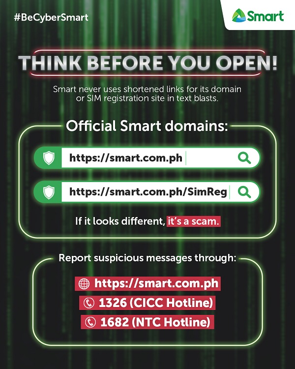 Don’t get duped: Smart warns against fake links in scam texts