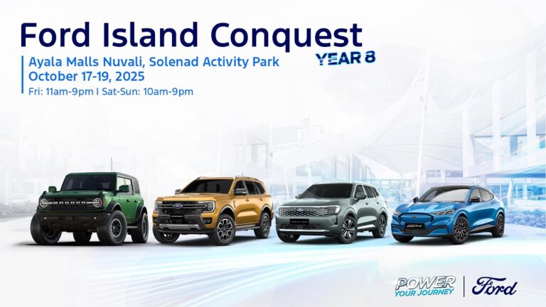 Test drive the All-New Ford Mustang Mach-E at Ford Island Conquest in Ayala Malls Solenad on October 17–19