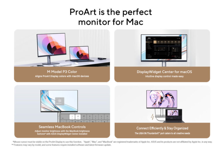 ASUS makes ProArt Displays more Mac-friendly 
