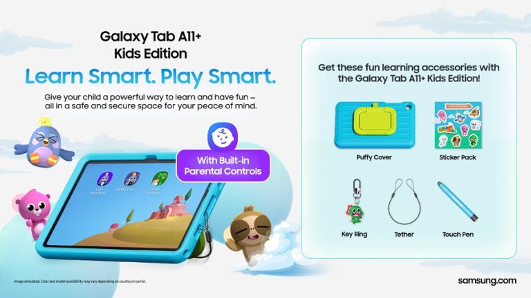 Galaxy Tab A11+ Kids Edition makes learning safer, smarter, and fun