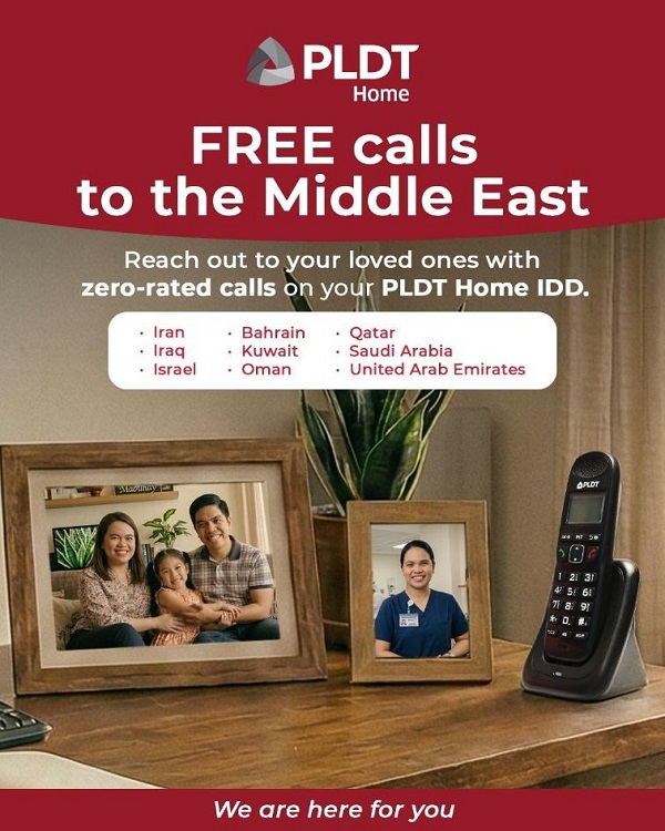 PLDT Home offers free calls to Filipinos in Middle East